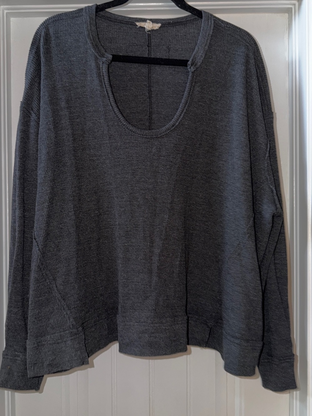 Chelsea & Violet Charcoal Scoop Neck Knit Sweater